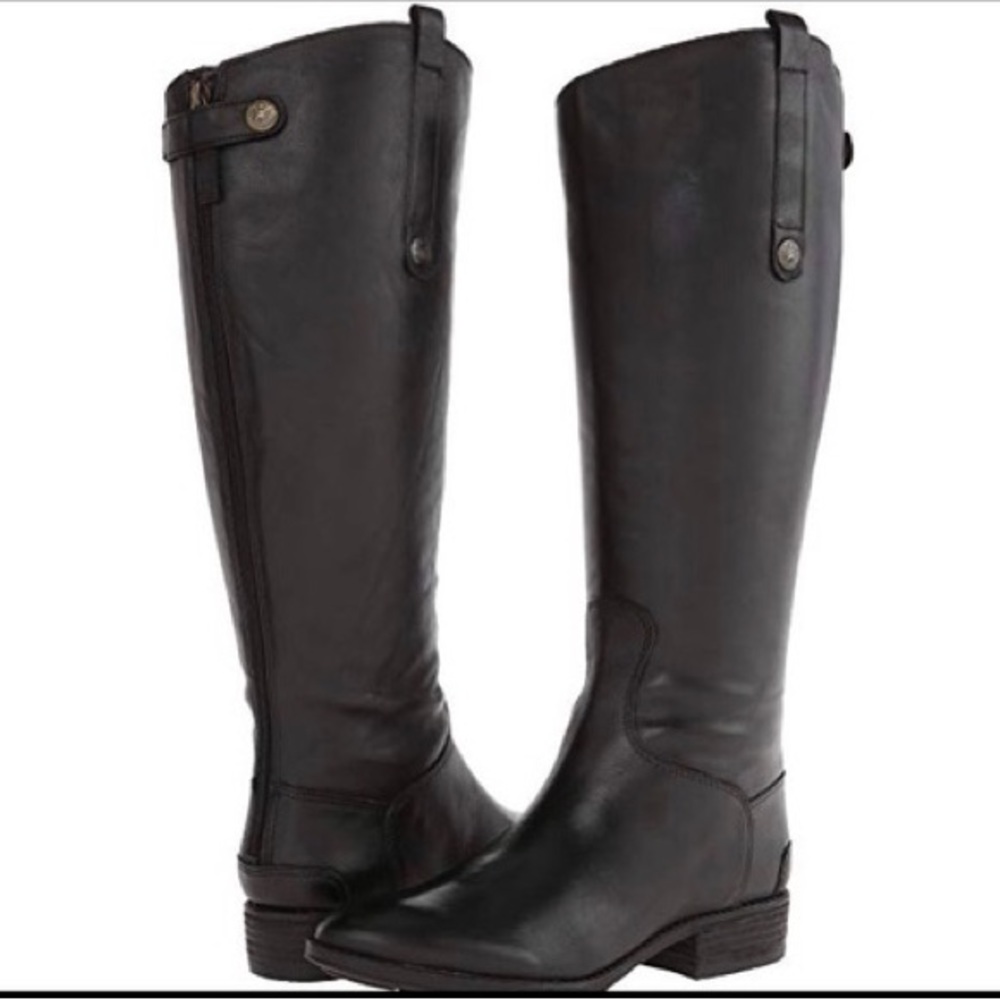 Sam Edelman Penny Leather Boots - Black, Size 38